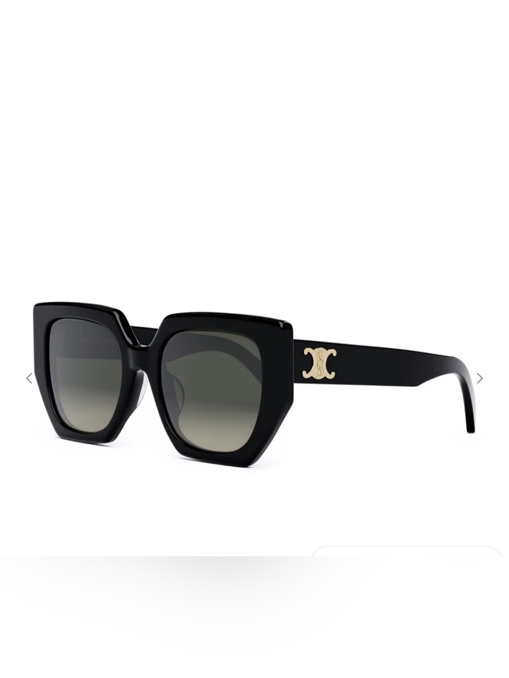 Celine CL40239F Black Square Sunglasses with Gold Logo Accent